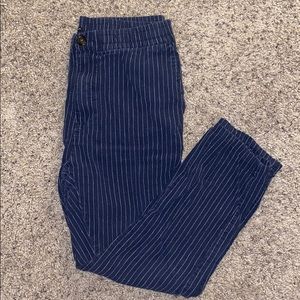 Medium • Elastic Waistband • Blue Pin Striped Pant